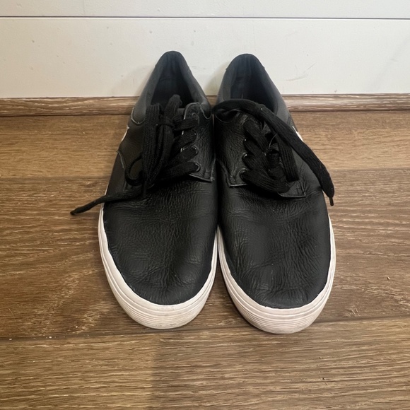 Polo Ralph Lauren Felton Leather Men's Low-Top Casual Sneakers, Black/White, 12 - Picture 5 of 13